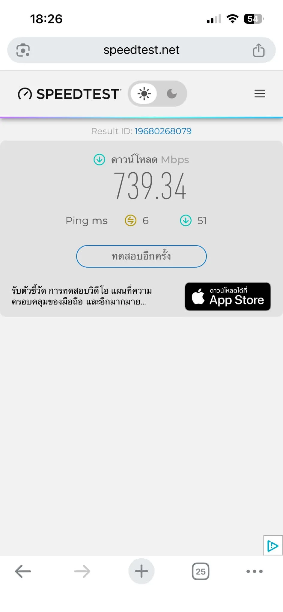 Speedtest screenshot Amsterdam Central Station